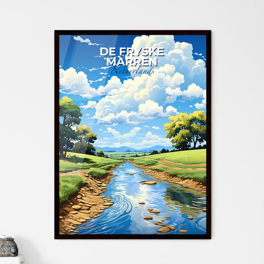 De Fryske Marren, Netherlands, A Poster of a river running through a grassy field Default Title