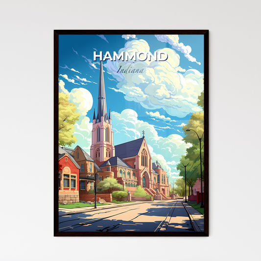 Hammond, Indiana, A Poster of a church with a steeple and a street in front of it Default Title