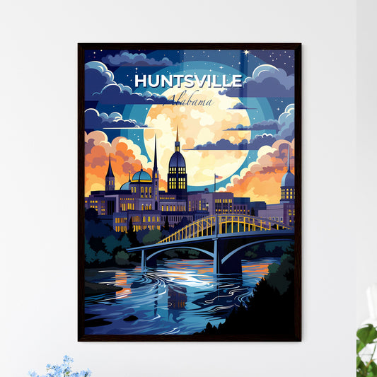 Huntsville, Alabama, A Poster of a bridge over a river with a city in the background Default Title