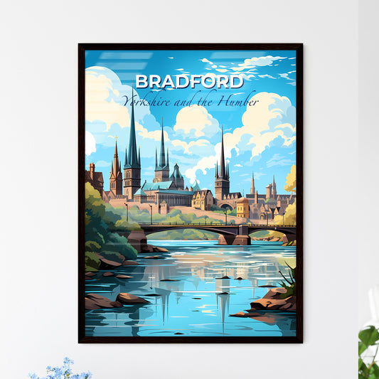 Bradford, Yorkshire and the Humber, A Poster of a bridge over a river with a castle and trees Default Title