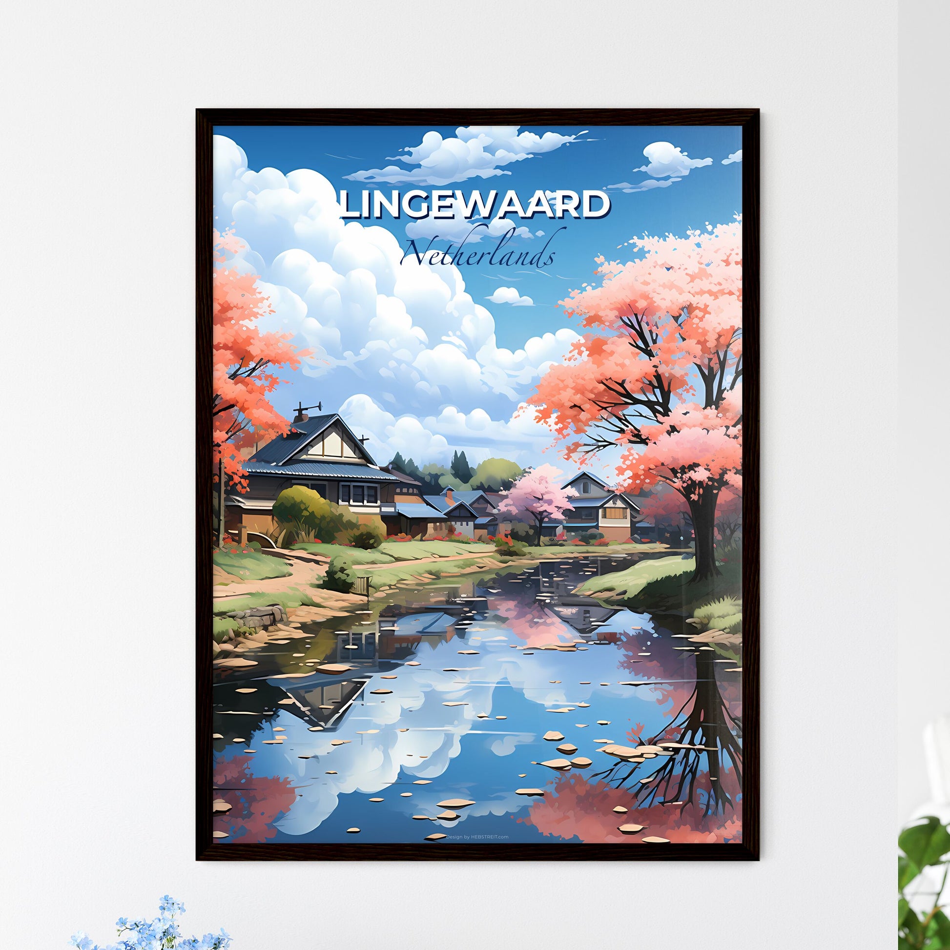 Lingewaard, Netherlands, A Poster of a river with houses and trees in the background Default Title