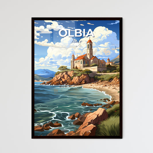 Olbia, Italy, A Poster of a building on a cliff by the water Default Title