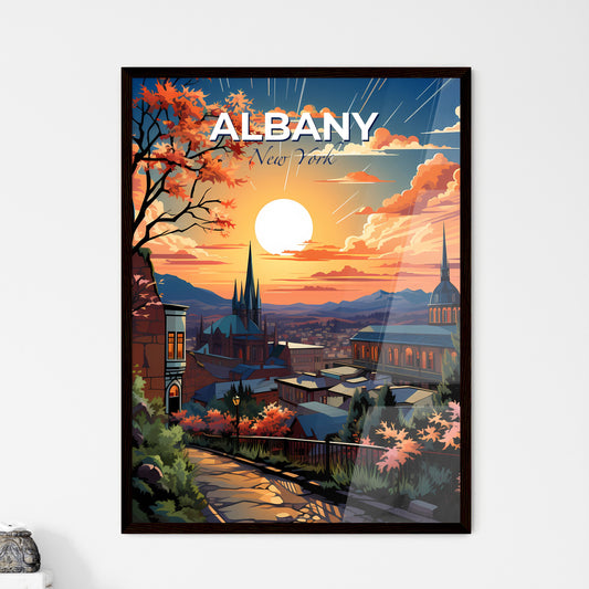 Albany, New York, A Poster of a colorful sunset over a city Default Title