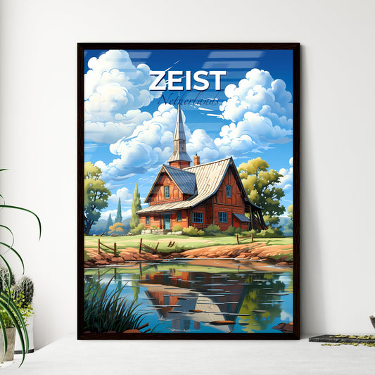 Zeist, Netherlands, A Poster of a house near a pond Default Title