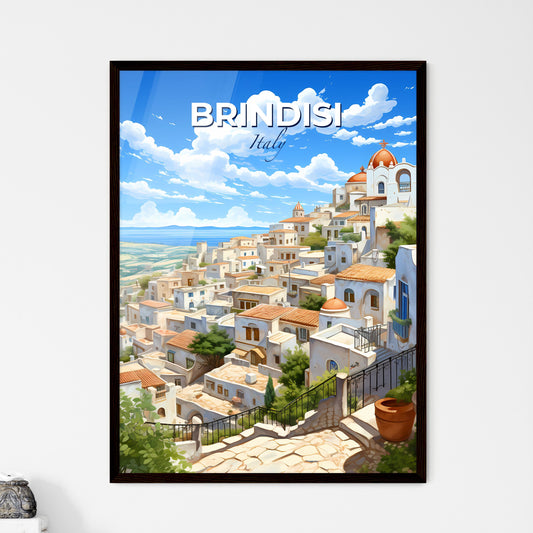 Brindisi, Italy, A Poster of a white buildings on a hill Default Title