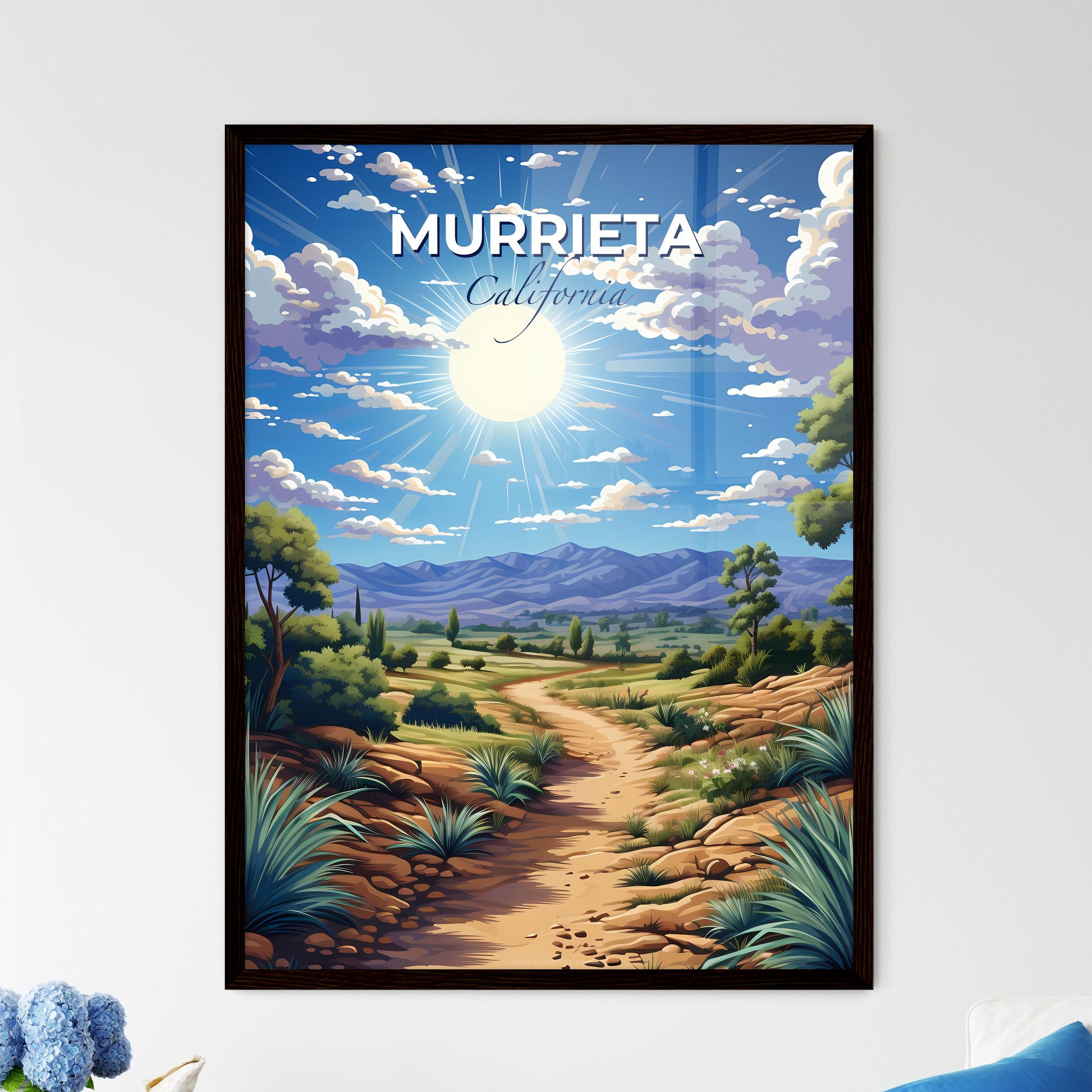 Murrieta, California, A Poster of a landscape with a dirt path and trees and mountains Default Title