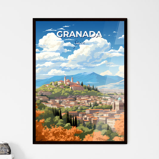 Granada, Spain, A Poster of a city with buildings and trees Default Title