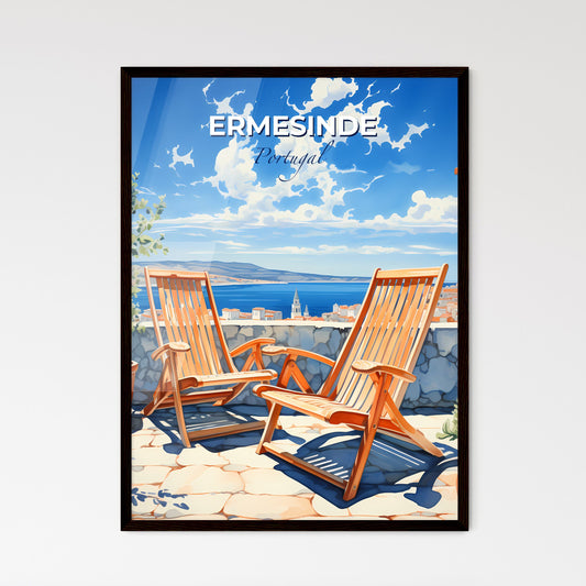 Ermesinde, Portugal, A Poster of two chairs on a patio overlooking a city Default Title