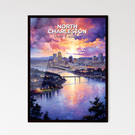 North Charleston, South Carolina, A Poster of a river with a bridge and a city in the distance Default Title