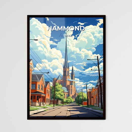 Hammond, Indiana, A Poster of a street with a church and buildings Default Title