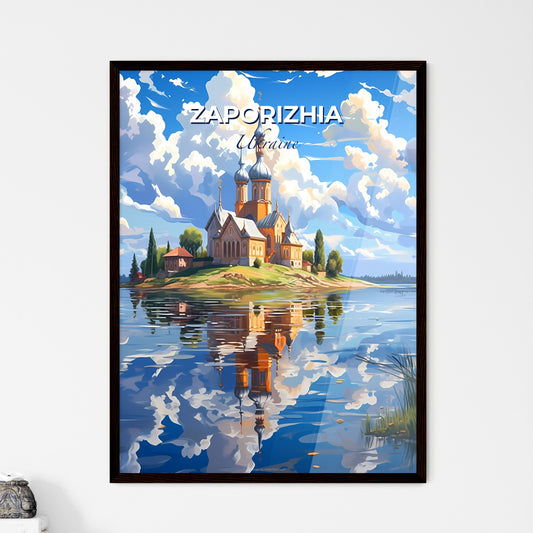 Zaporizhia, Ukraine, A Poster of a building on an island with a body of water Default Title