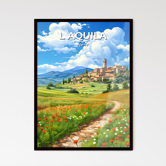 L Aquila, Italy, A Poster of a path leading to a village Default Title