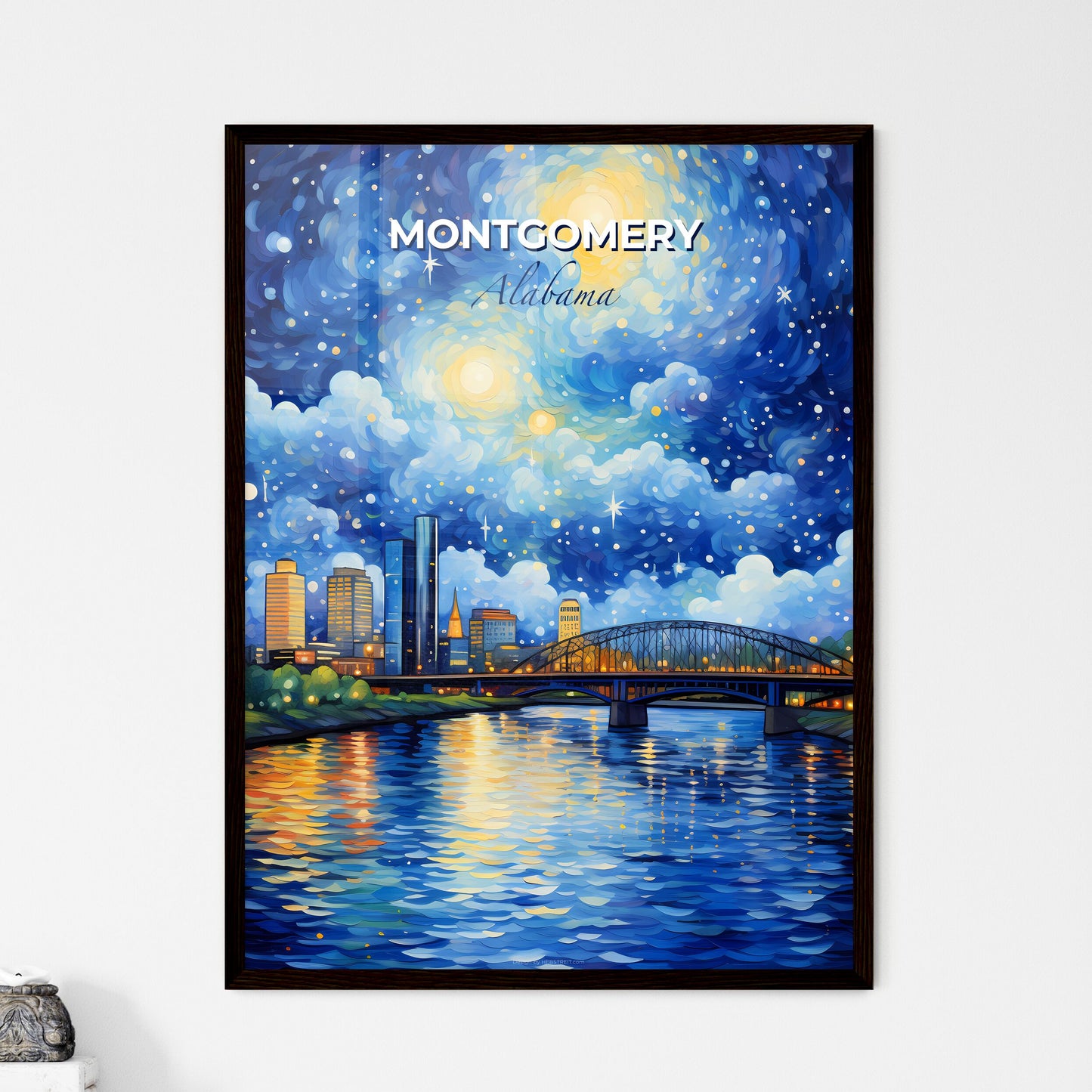 Montgomery, Alabama, A Poster of a bridge over a river with a city in the background Default Title