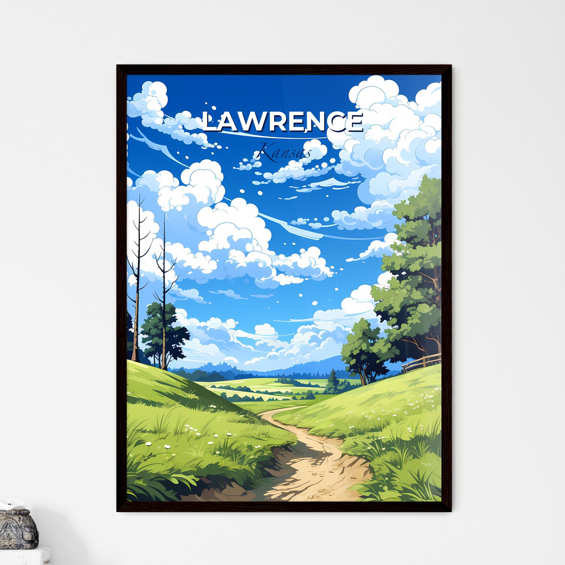Lawrence, Kansas, A Poster of a landscape with a dirt road and trees Default Title