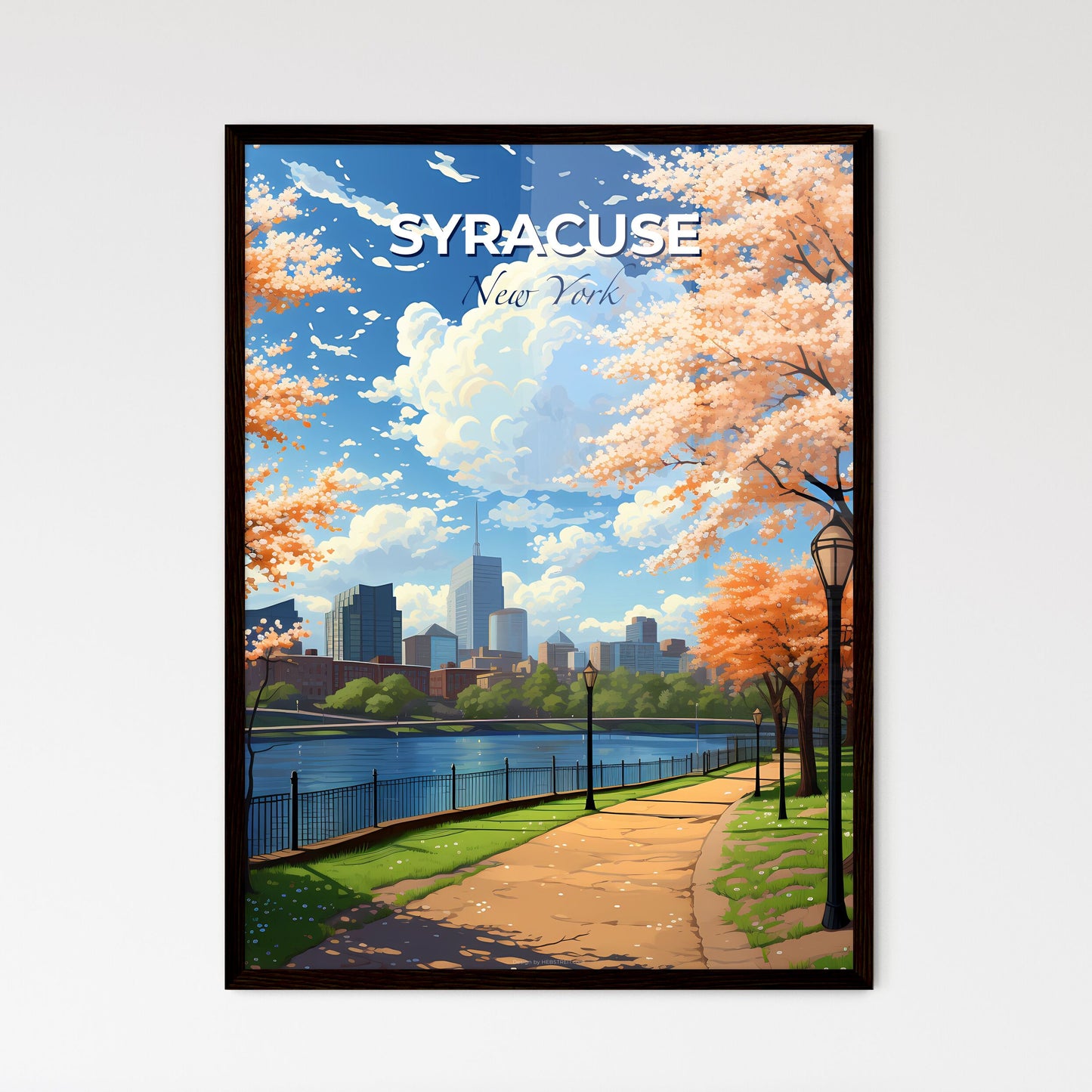 Syracuse, New York, A Poster of a path with trees and a river in the background Default Title