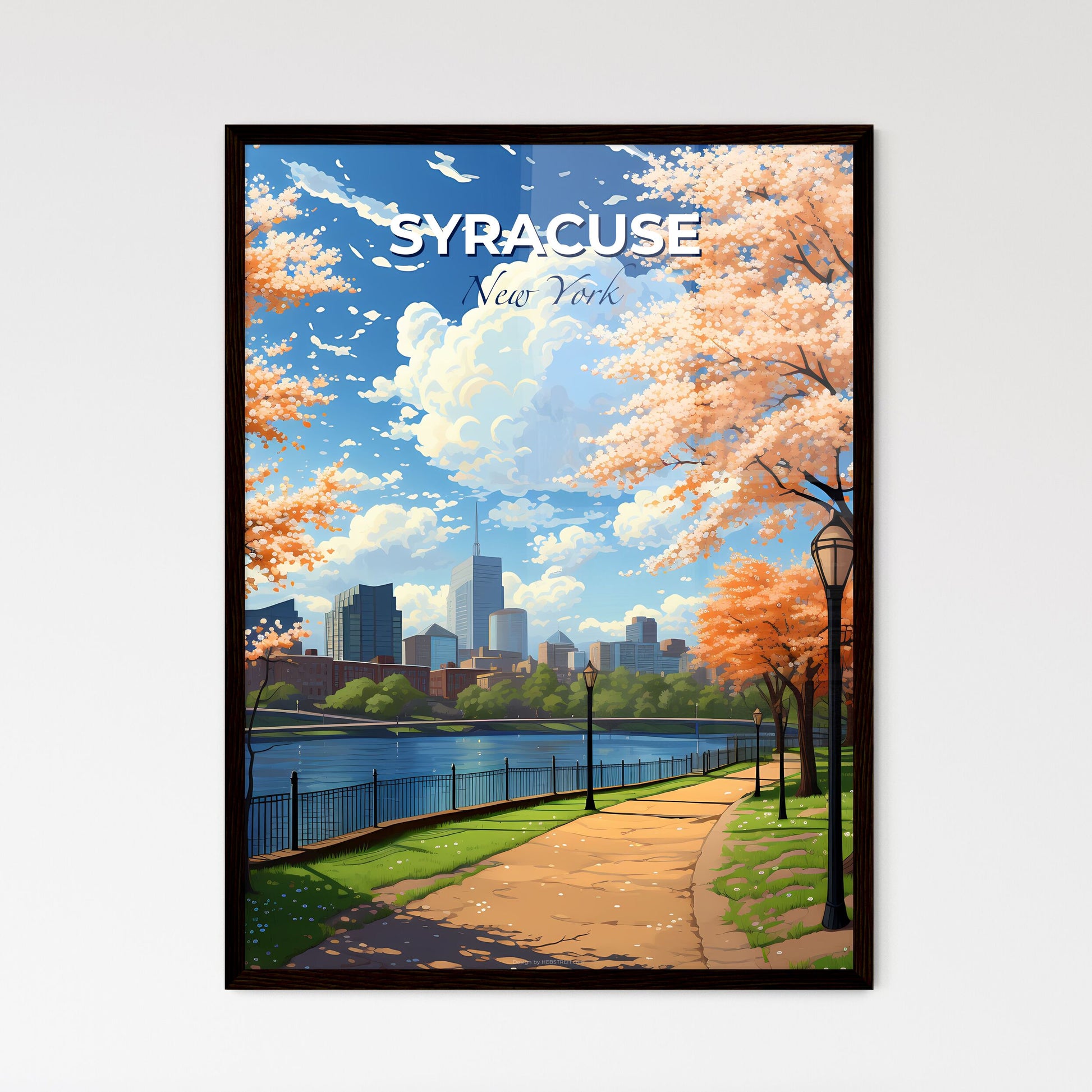 Syracuse, New York, A Poster of a path with trees and a river in the background Default Title