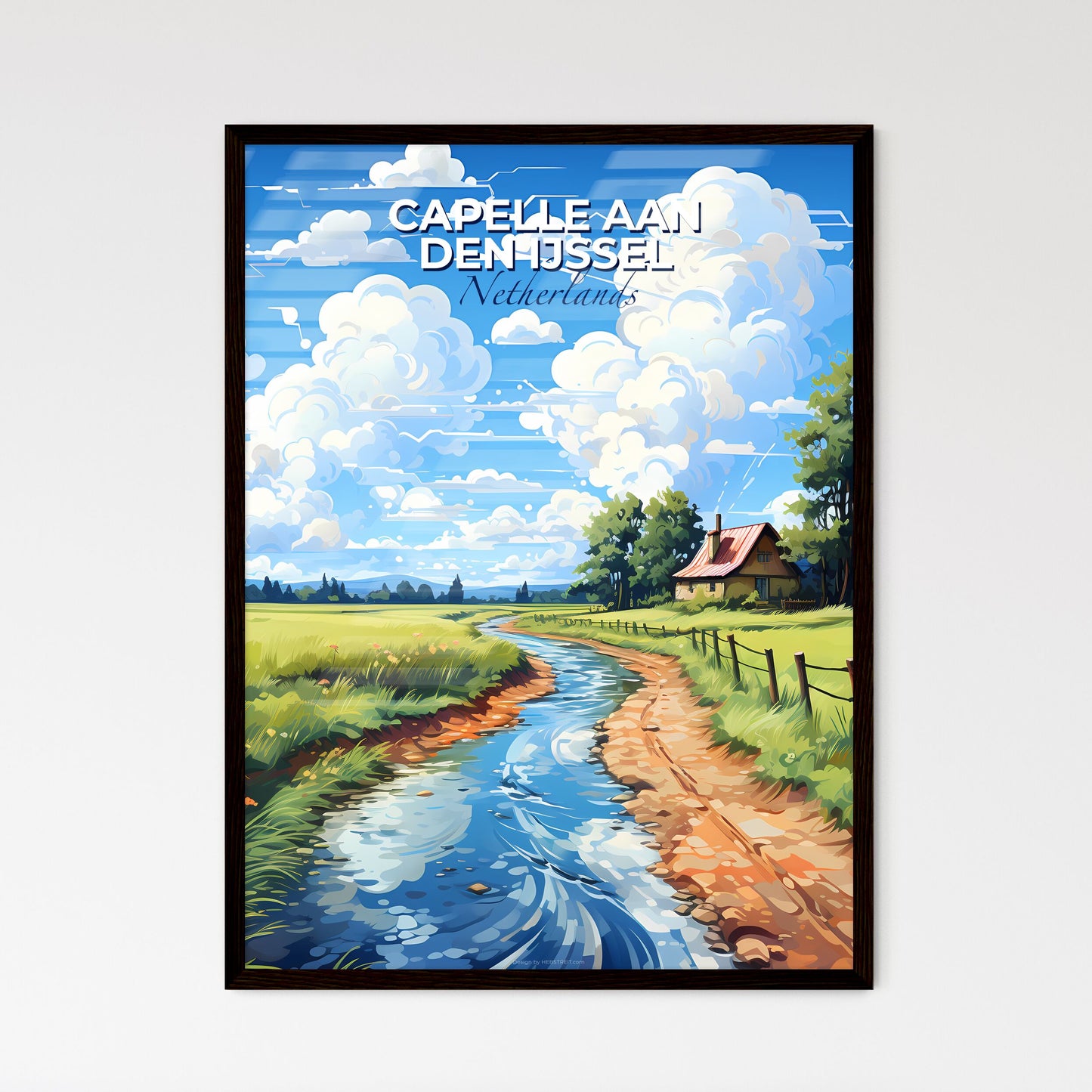Capelle Aan Den Ijssel, Netherlands, A Poster of a stream of water in a field Default Title