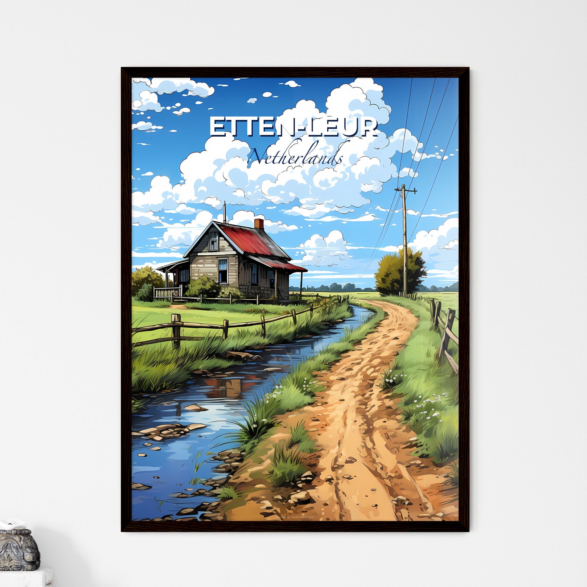 Etten-Leur, Netherlands, A Poster of a house next to a stream Default Title