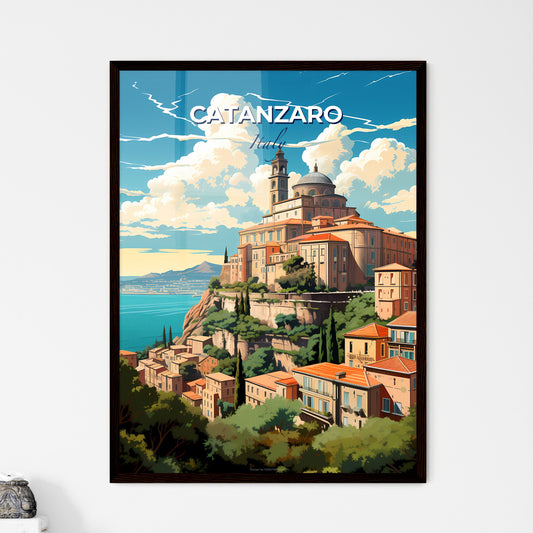 Catanzaro, Italy, A Poster of a large building on a cliff above a body of water Default Title