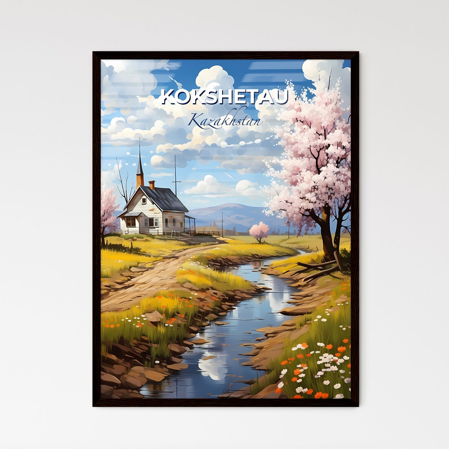 Kokshetau, Kazakhstan, A Poster of a house by a river Default Title