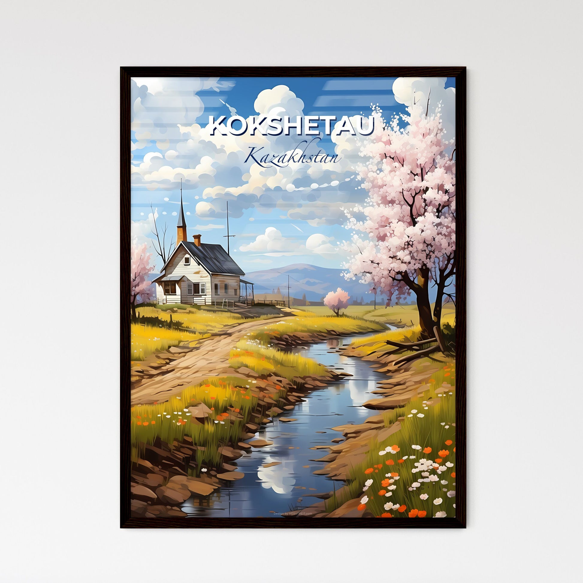 Kokshetau, Kazakhstan, A Poster of a house by a river Default Title