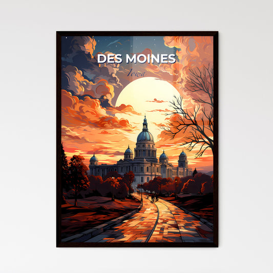 Des Moines, Iowa, A Poster of a large building with a dome and trees Default Title