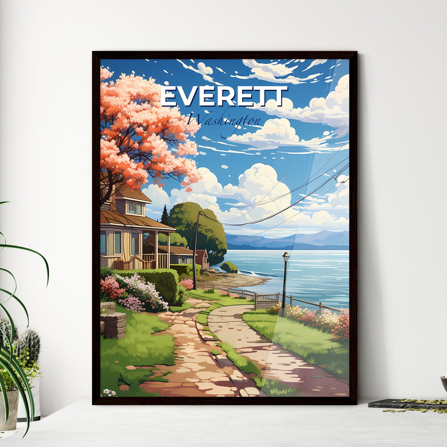 Everett, Washington, A Poster of a house by the water Default Title
