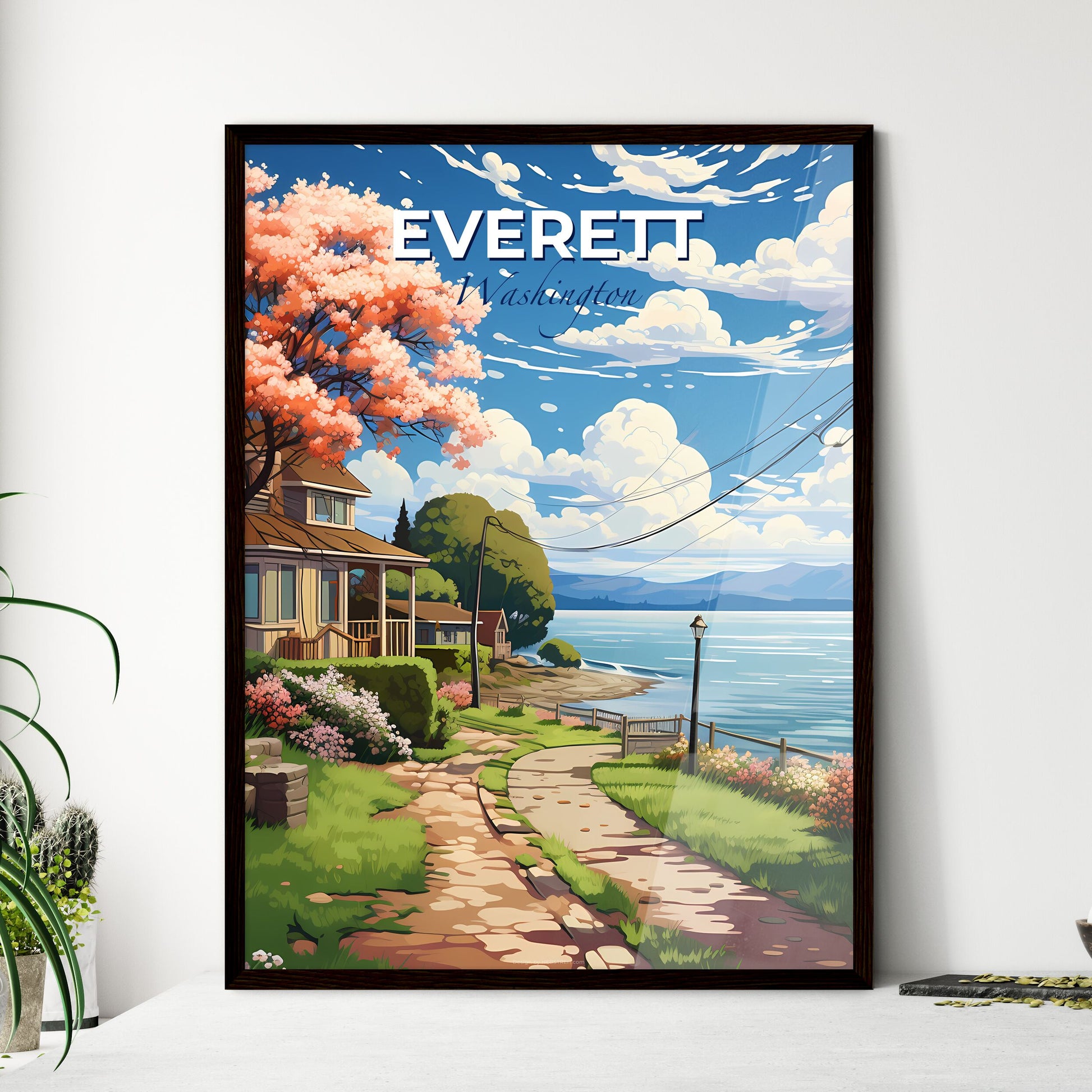 Everett, Washington, A Poster of a house by the water Default Title