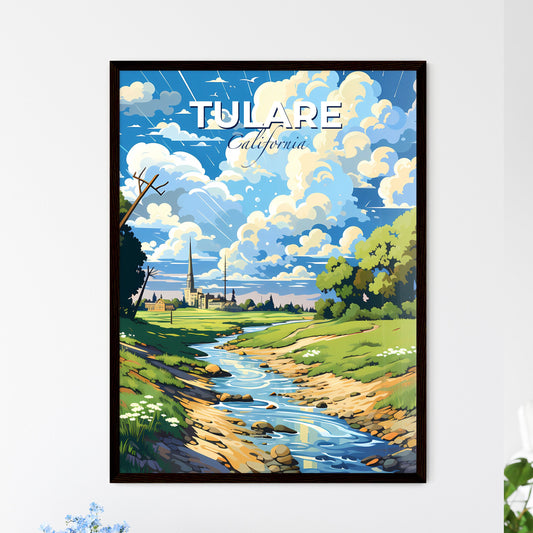 Tulare, California, A Poster of a river running through a grassy area Default Title