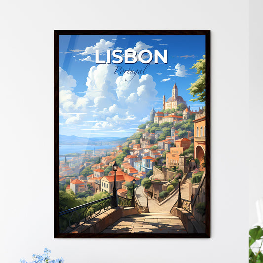 Lisbon, Portugal, A Poster of a city on a hill Default Title