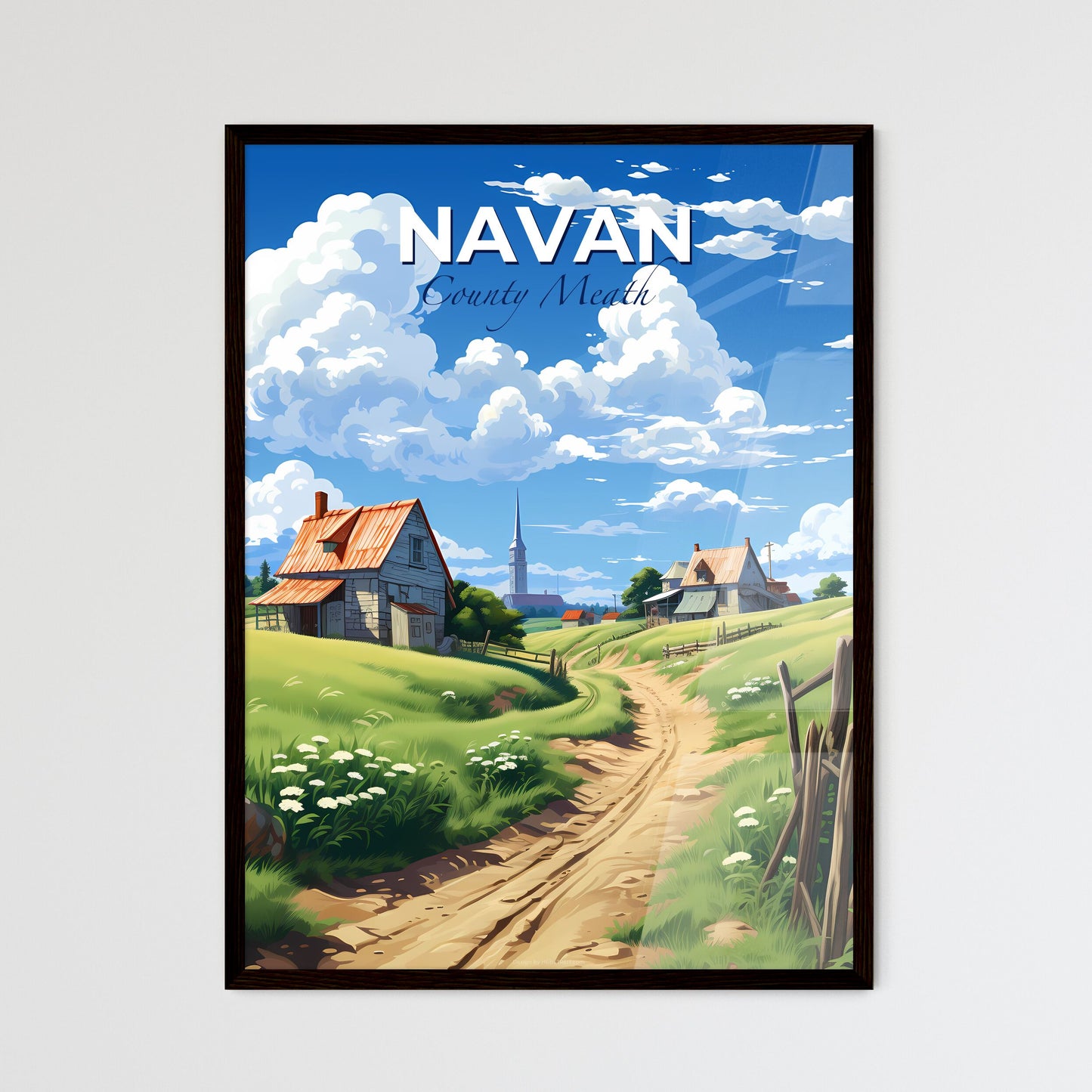 Navan, County Meath, A Poster of a dirt road leading to a village Default Title