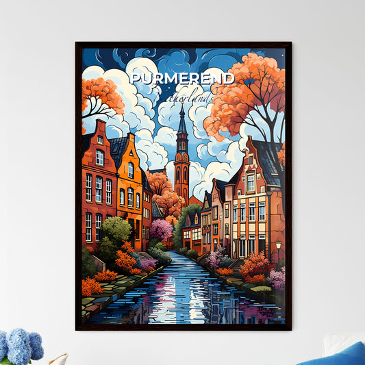 Purmerend, Netherlands, A Poster of a water canal with trees and buildings Default Title