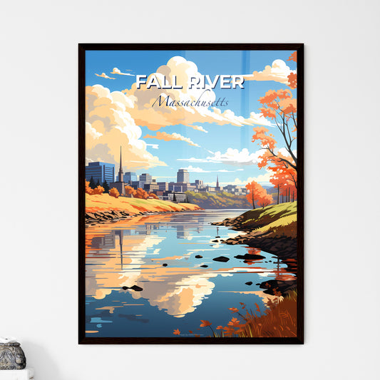 Fall River, Massachusetts, A Poster of a river with trees and buildings in the background Default Title