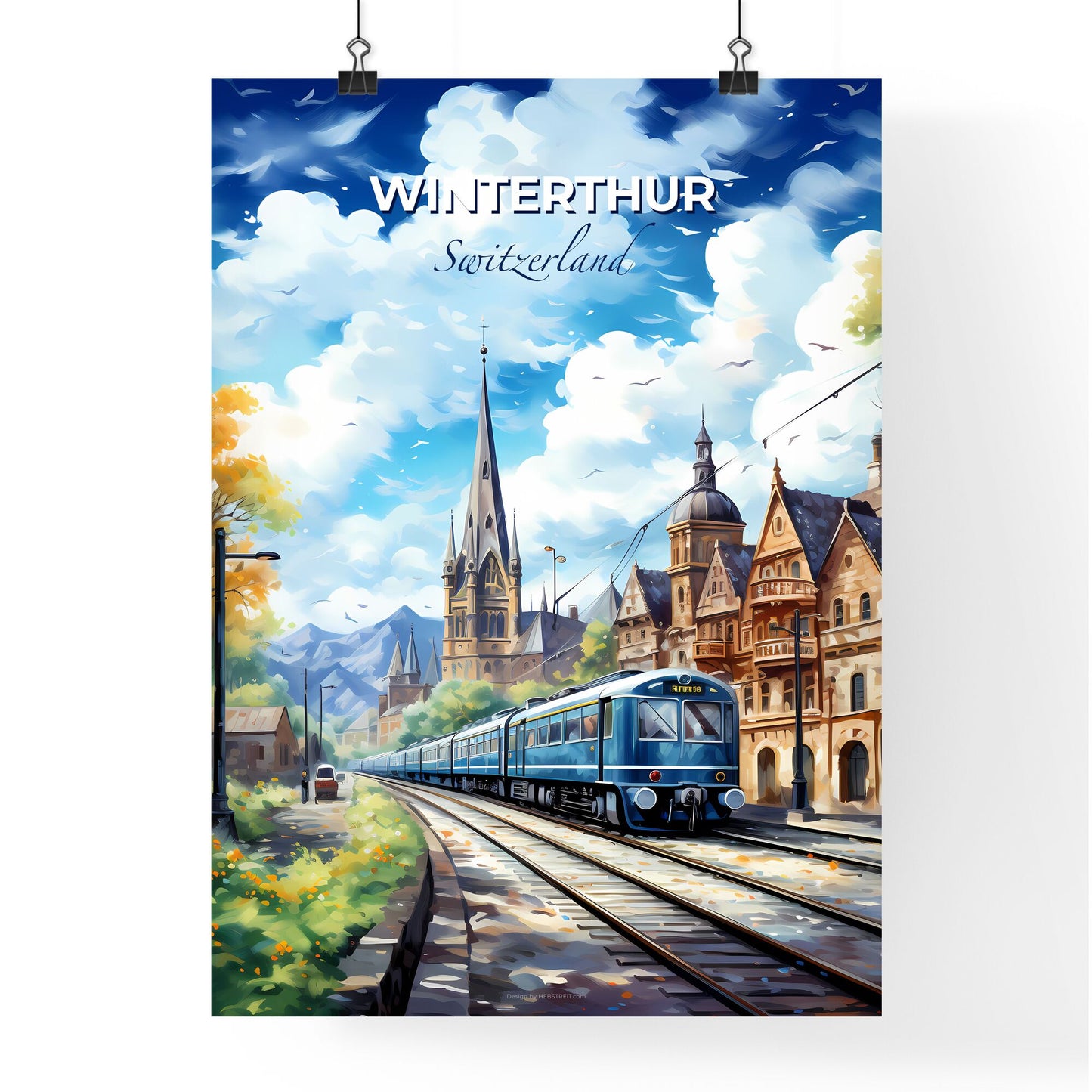Winterthur, Switzerland, A Poster of a train on the tracks Default Title