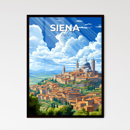 Siena, Italy, A Poster of a city with a dome and trees Default Title