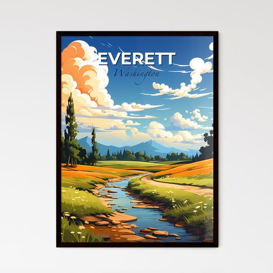 Everett, Washington, A Poster of a stream running through a field Default Title