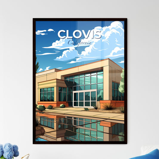 Clovis, California, A Poster of a building with a pool of water Default Title