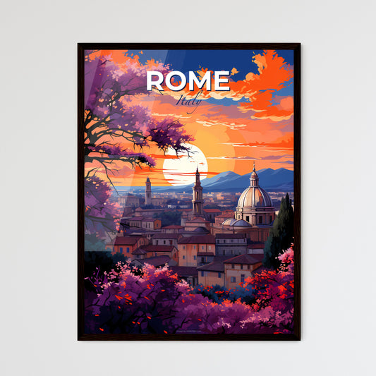 Rome, Italy, A Poster of a sunset over a city Default Title