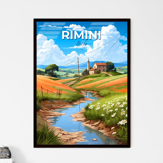 Rimini, Italy, A Poster of a stream running through a field Default Title