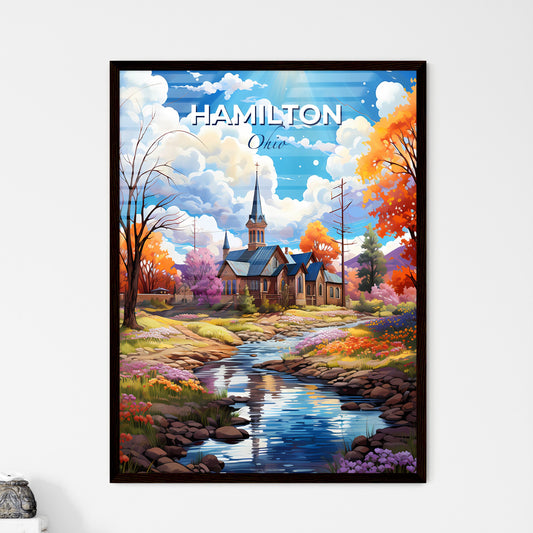 Hamilton, Ohio, A Poster of a church by a river Default Title
