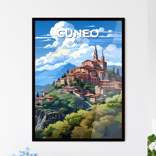 Cuneo, Italy, A Poster of a town on a hill Default Title