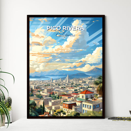 Pico Rivera, California, A Poster of a city with trees and mountains in the background Default Title