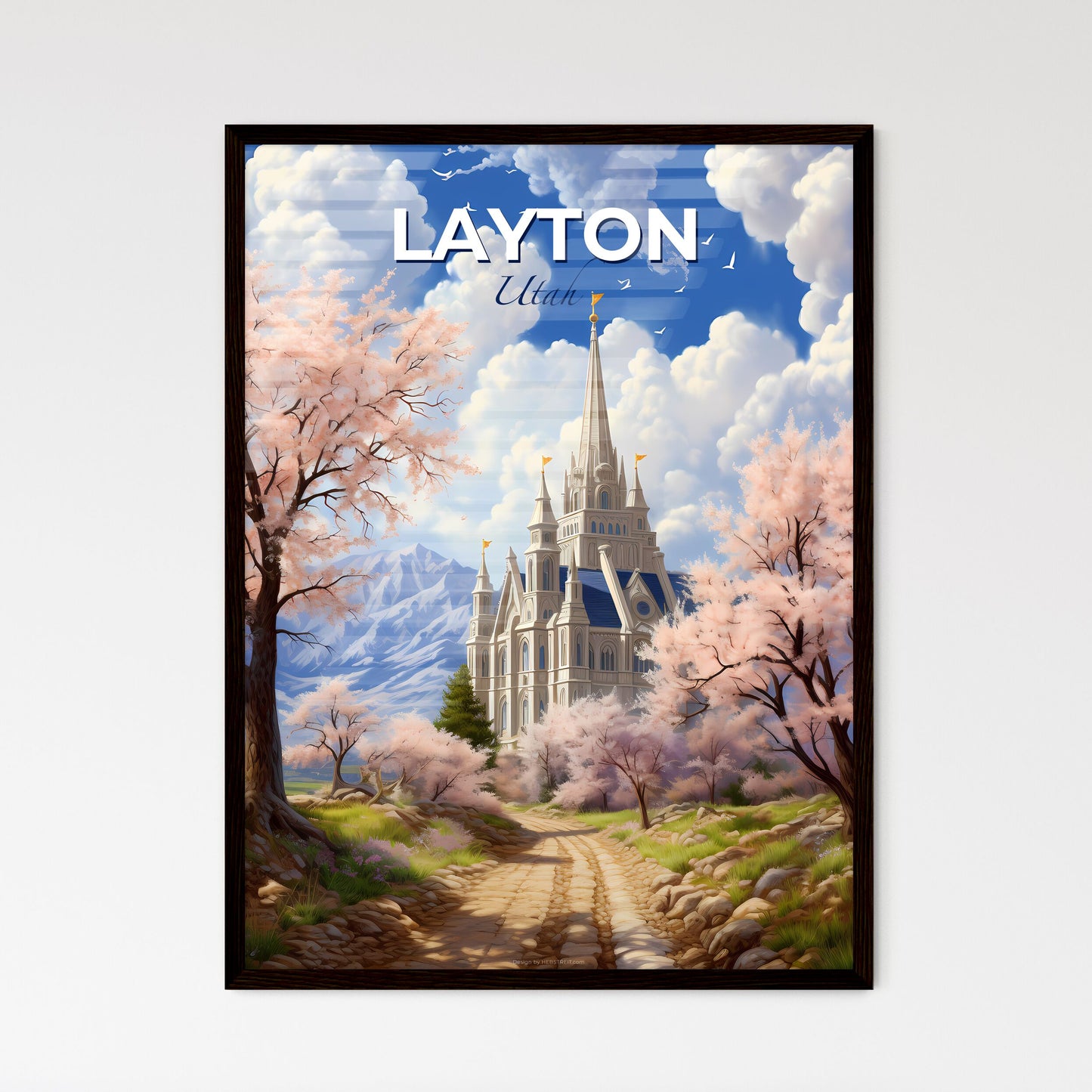 Layton, Utah, A Poster of a castle with trees and mountains in the background Default Title