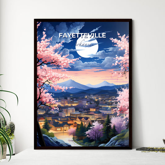 Fayetteville, Arkansas, A Poster of a full moon over a city Default Title