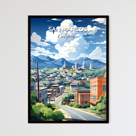 San Marcos, California, A Poster of a city with mountains in the background Default Title
