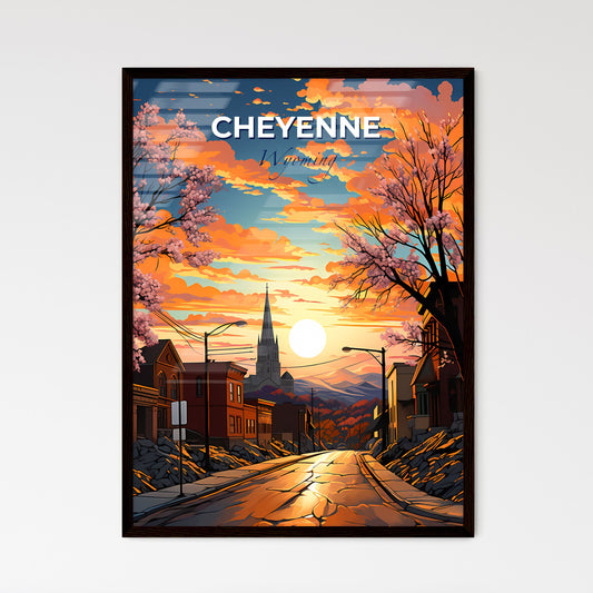 Cheyenne, Wyoming, A Poster of a street with trees and buildings in the background Default Title