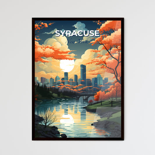 Syracuse, New York, A Poster of a river with trees and a city in the background Default Title