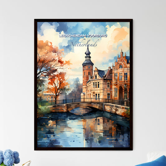 Leidschendam-Voorburg, Netherlands, A Poster of a bridge over a river with a building and trees Default Title