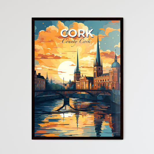 Cork, County Cork, A Poster of a bridge over a river with a bridge and a city with towers Default Title