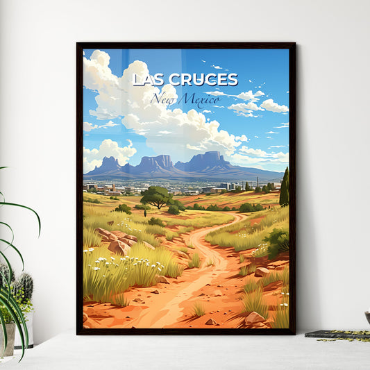 Las Cruces, New Mexico, A Poster of a dirt road through a desert landscape with mountains in the background Default Title